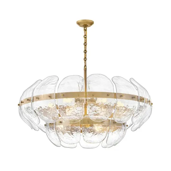 Lillia Large Drum Chandelier in Heritage Brass - Image 10