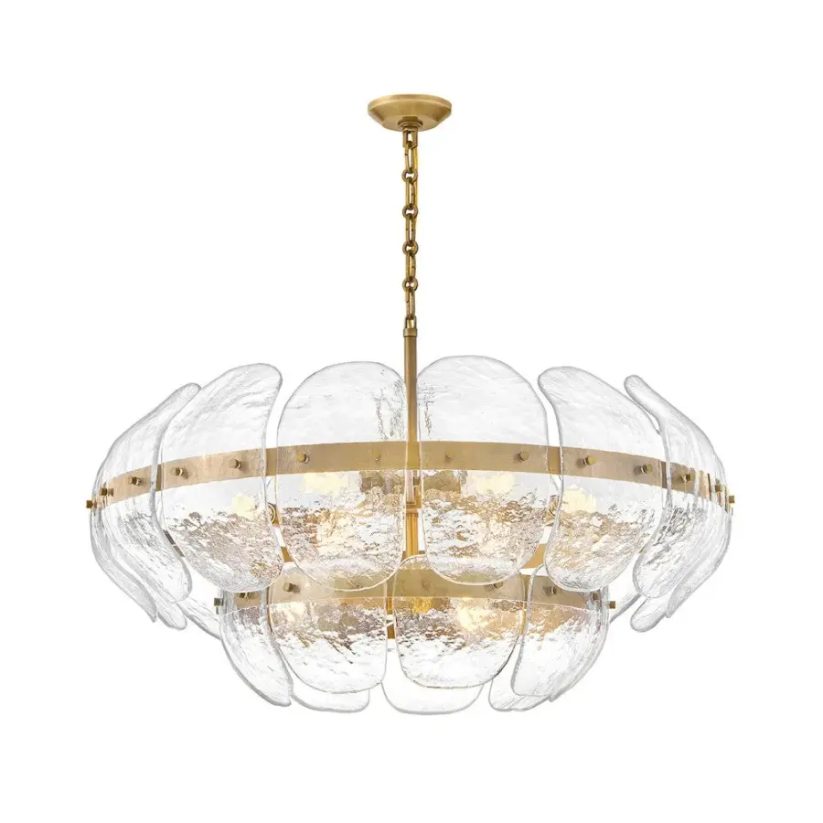 Lillia Large Drum Chandelier in Heritage Brass - Image 10