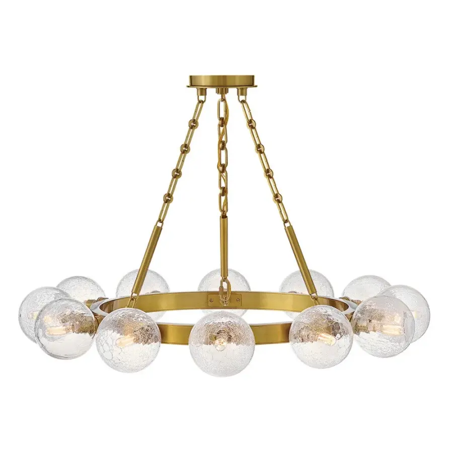 Coco Medium Single Tier Chandelier in Lacquered Brass - Image 1
