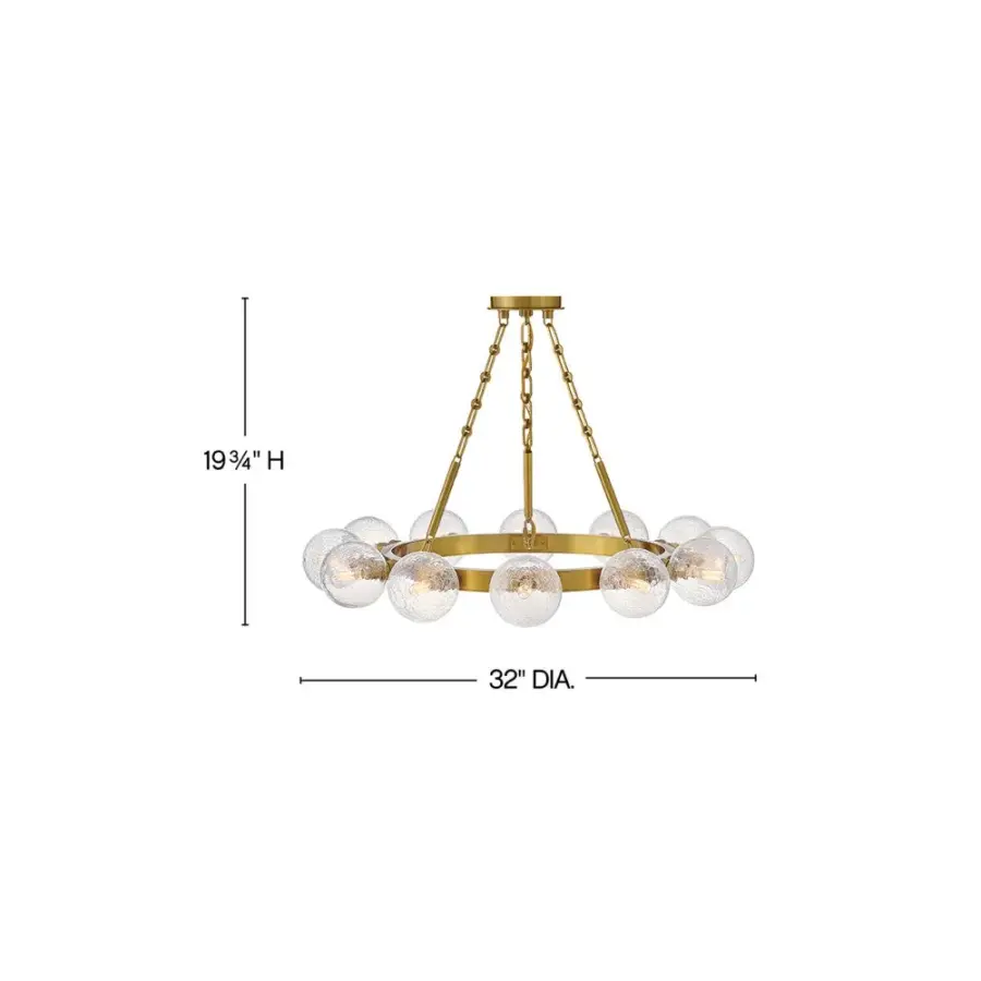 Coco Medium Single Tier Chandelier in Lacquered Brass - Image 2