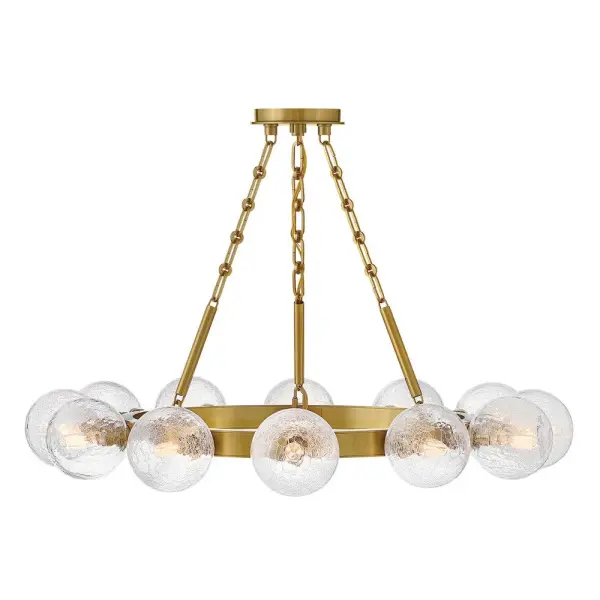 Coco Medium Single Tier Chandelier in Lacquered Brass - Image 11