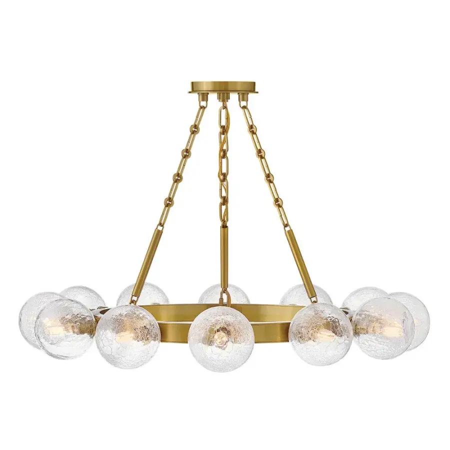 Coco Medium Single Tier Chandelier in Lacquered Brass - Image 11