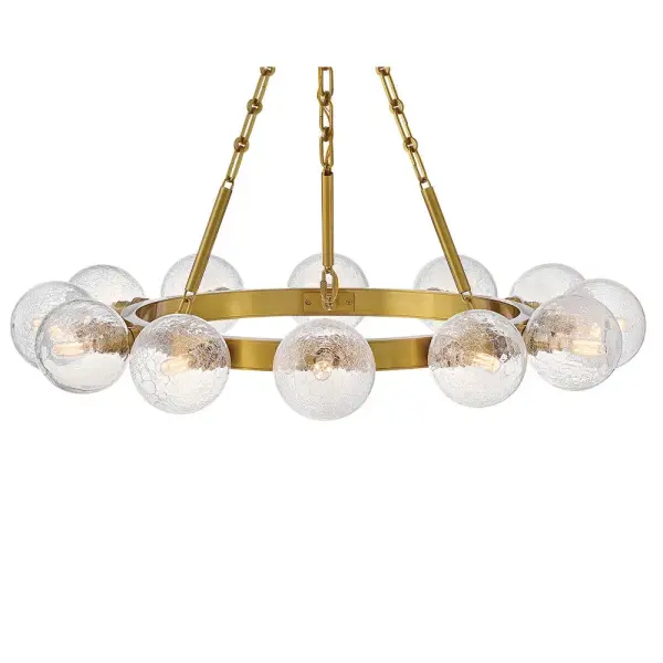 Coco Medium Single Tier Chandelier in Lacquered Brass - Image 3