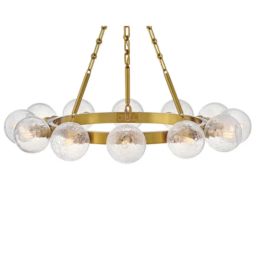 Coco Medium Single Tier Chandelier in Lacquered Brass - Image 3