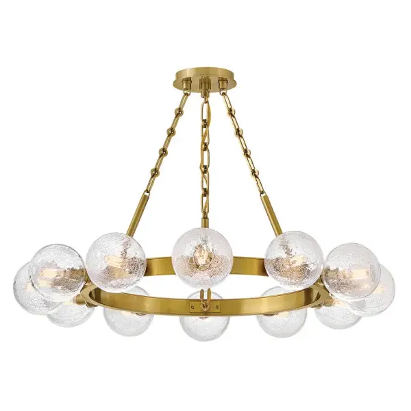 Coco Medium Single Tier Chandelier in Lacquered Brass - Image 7