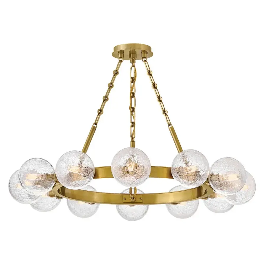 Coco Medium Single Tier Chandelier in Lacquered Brass - Image 7