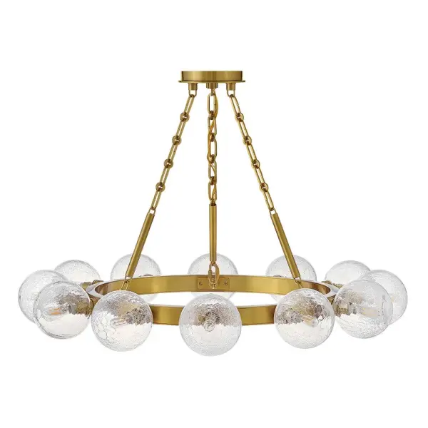 Coco Medium Single Tier Chandelier in Lacquered Brass - Image 10