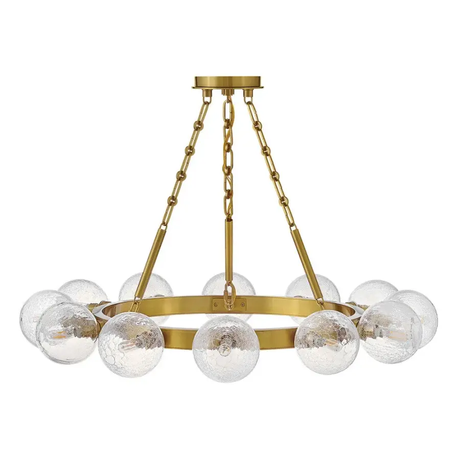 Coco Medium Single Tier Chandelier in Lacquered Brass - Image 10