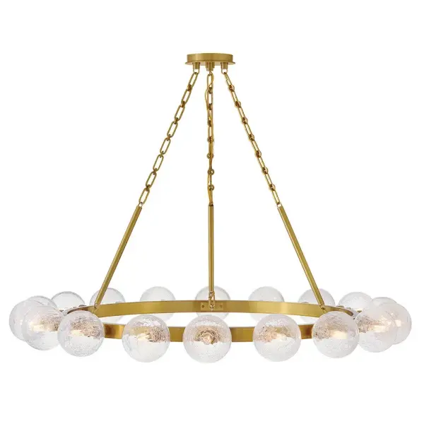 Coco Large Single Tier Chandelier in Lacquered Brass - Image 1