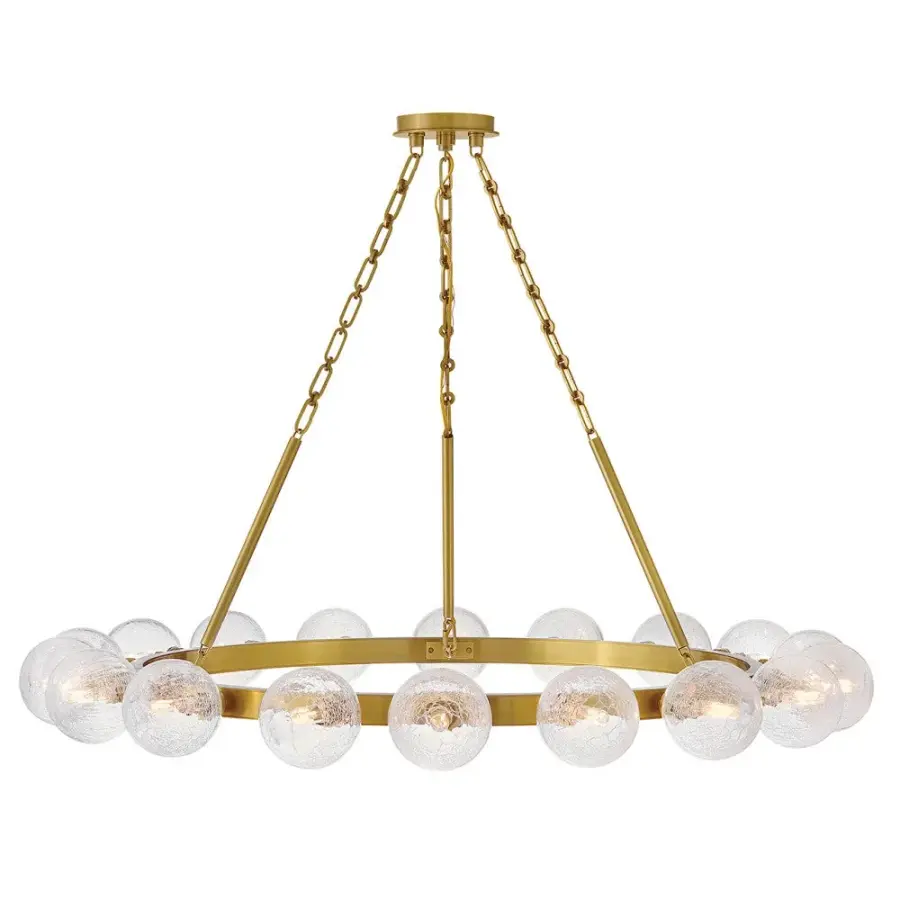 Coco Large Single Tier Chandelier in Lacquered Brass - Image 1