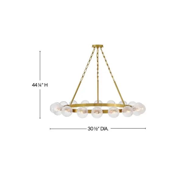 Coco Large Single Tier Chandelier in Lacquered Brass - Image 2