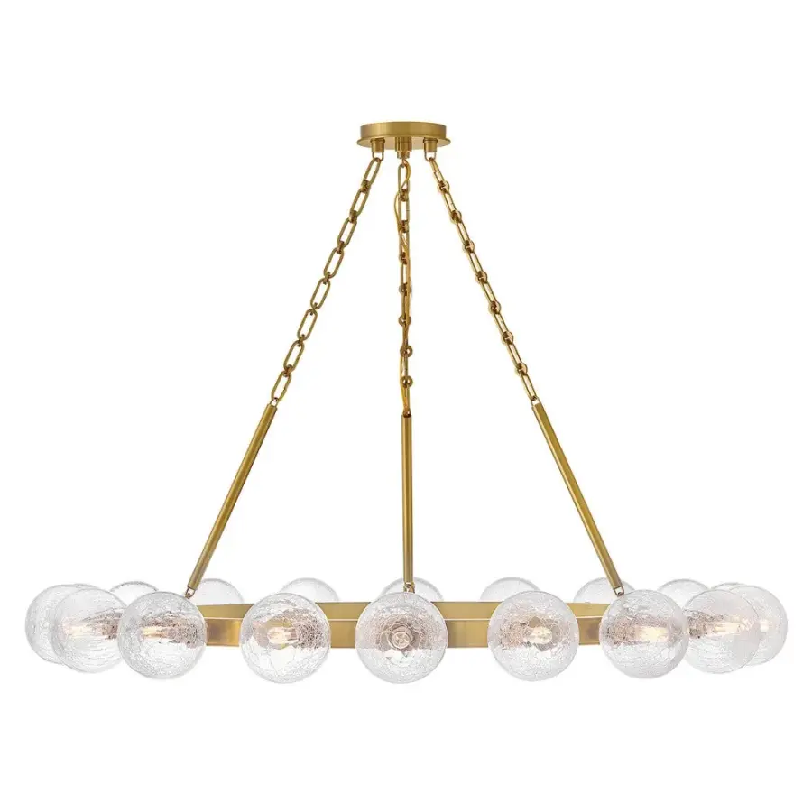 Coco Large Single Tier Chandelier in Lacquered Brass - Image 9