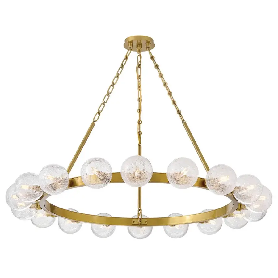Coco Large Single Tier Chandelier in Lacquered Brass - Image 10