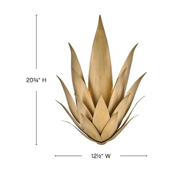 Agave Large Two Light Sconce in Burnished Gold - Image 7