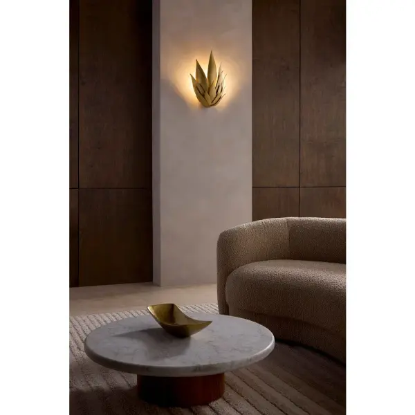Agave Large Two Light Sconce in Burnished Gold - Image 8
