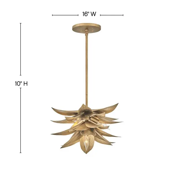 Agave Large Convertible Pendant in Burnished Gold - Image 2
