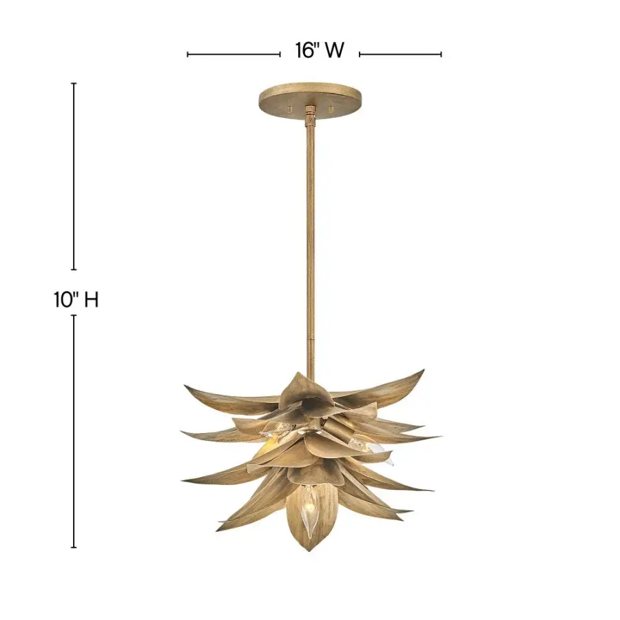 Agave Large Convertible Pendant in Burnished Gold - Image 2