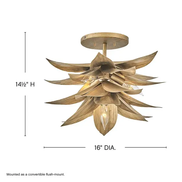 Agave Large Convertible Pendant in Burnished Gold - Image 3
