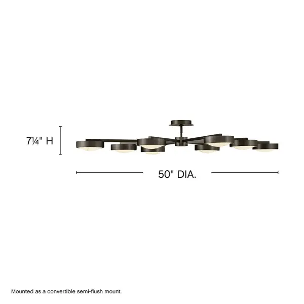 Cava Large Convertible Semi-Flush Mount in Black Oxide - Image 2