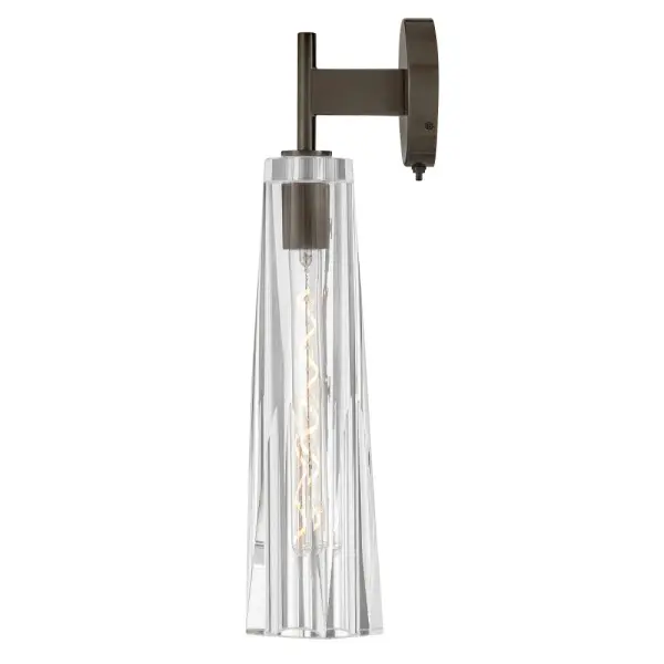 Dramatic Crystal Sconce with Integrated Switch for Bedside Elegance - Image 1