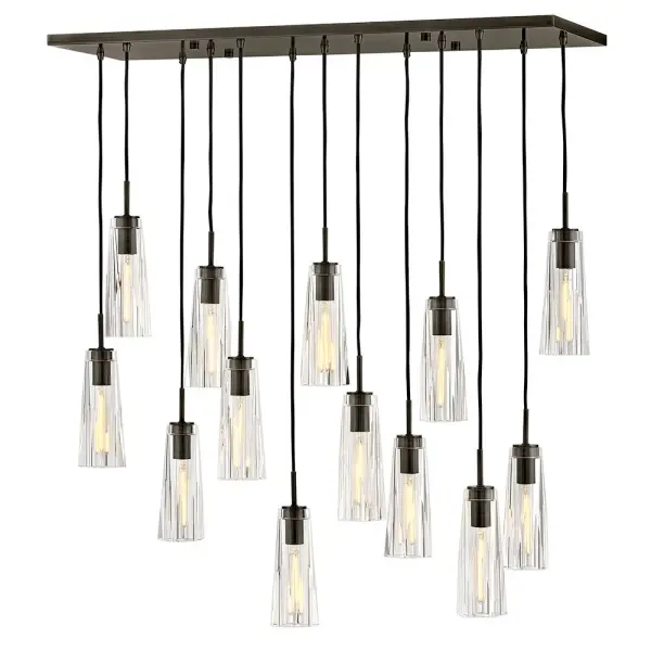 Dramatic Linear Crystal Chandelier with Luxurious Art Deco Flair - Image 1