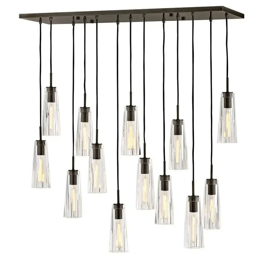 Dramatic Linear Crystal Chandelier with Luxurious Art Deco Flair - Image 1