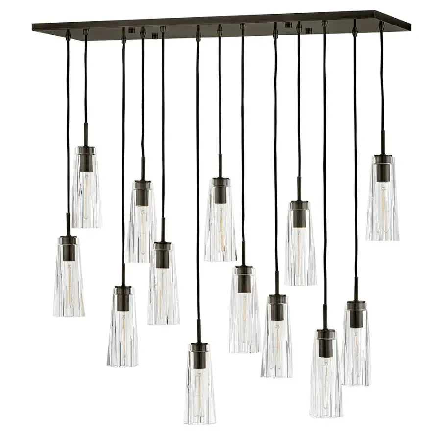 Dramatic Linear Crystal Chandelier with Luxurious Art Deco Flair - Image 3