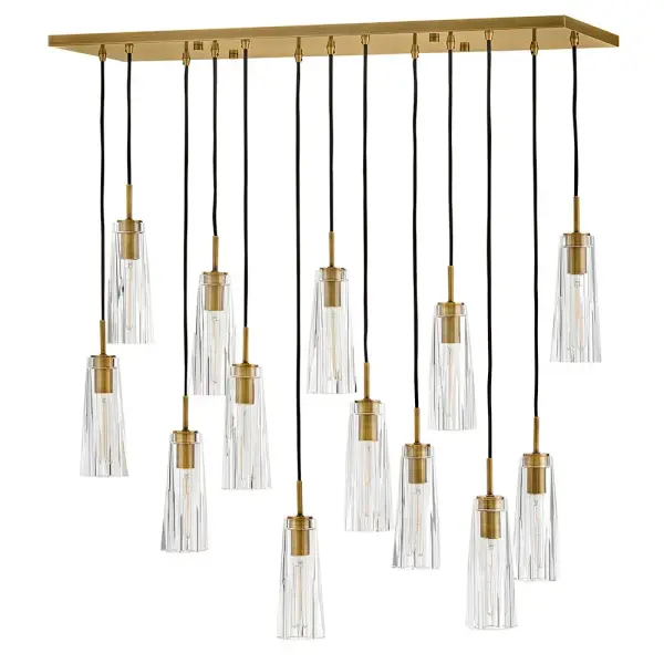 Dramatic Linear Crystal Chandelier with Luxurious Art Deco Appeal - Image 4