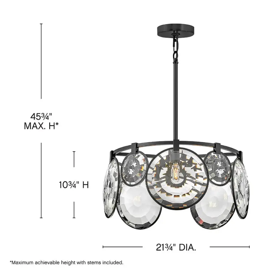 Nala Small Convertible Chandelier in Black - Image 2