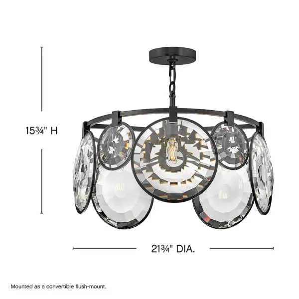 Nala Small Convertible Chandelier in Black - Image 3