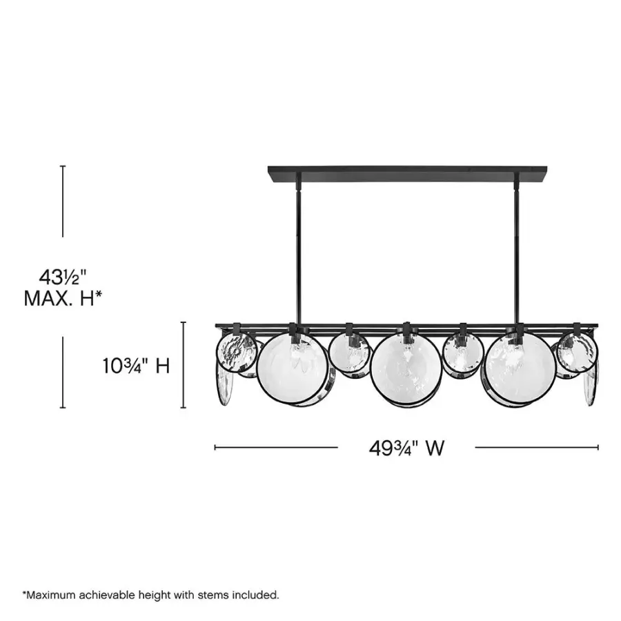 Nala Medium Eight Light Linear Chandelier - Image 2