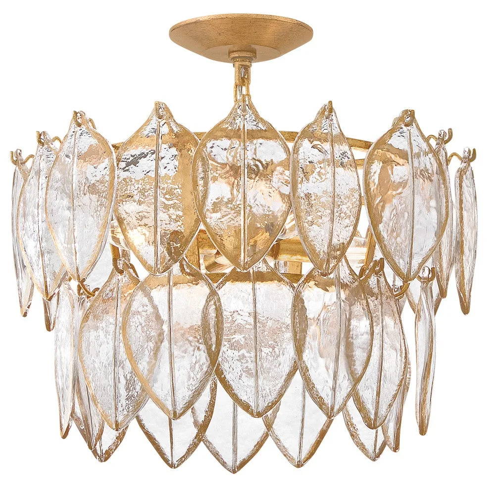 Amira LED Convertible Semi Flush in Distressed Brass
