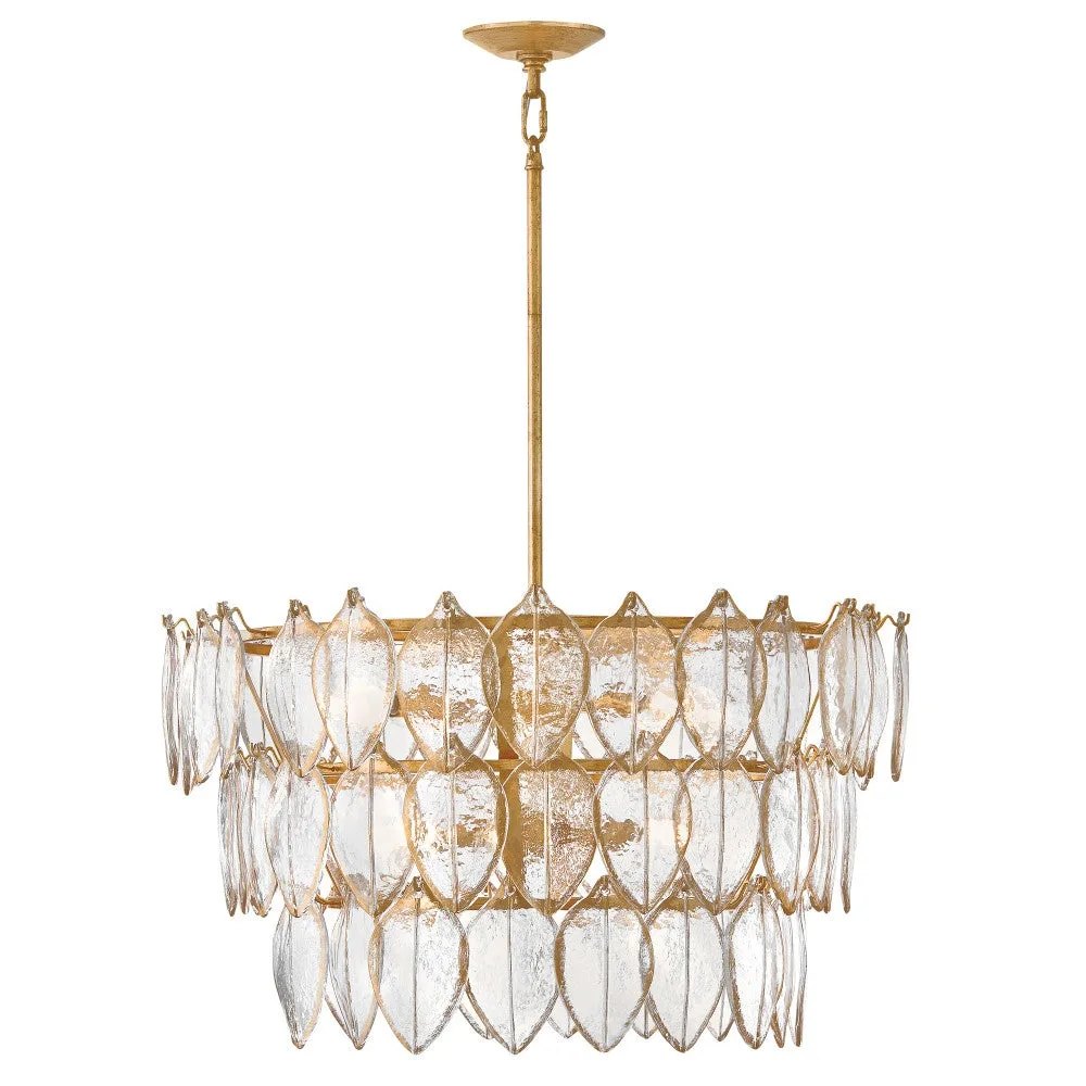 Amira LED Chandelier in Distressed Brass