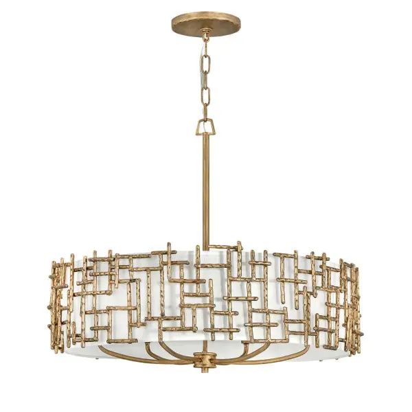 Farrah Medium Drum Chandelier in Burnished Gold - Image 1