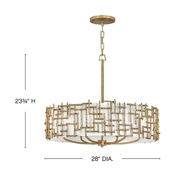 Farrah Medium Drum Chandelier in Burnished Gold - Image 2