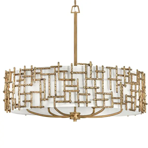 Farrah Medium Drum Chandelier in Burnished Gold - Image 4