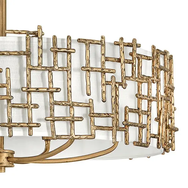 Farrah Medium Drum Chandelier in Burnished Gold - Image 5