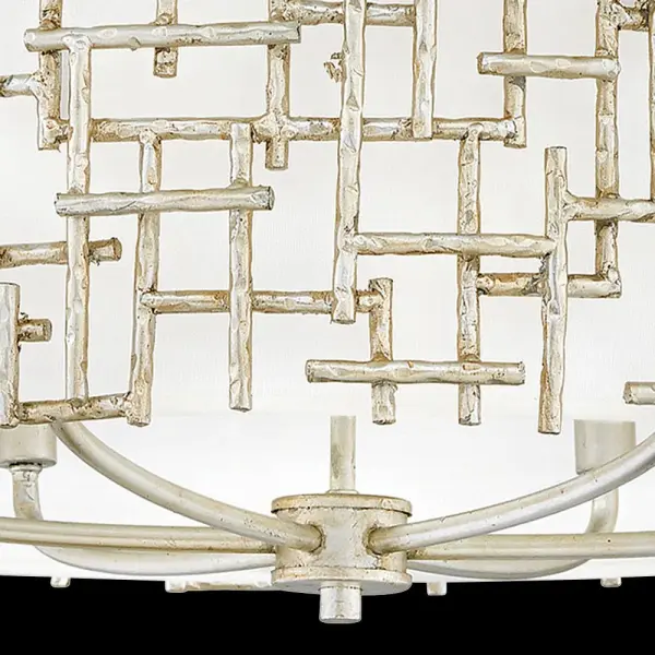 Farrah Medium Drum Chandelier in Silver Leaf - Image 3