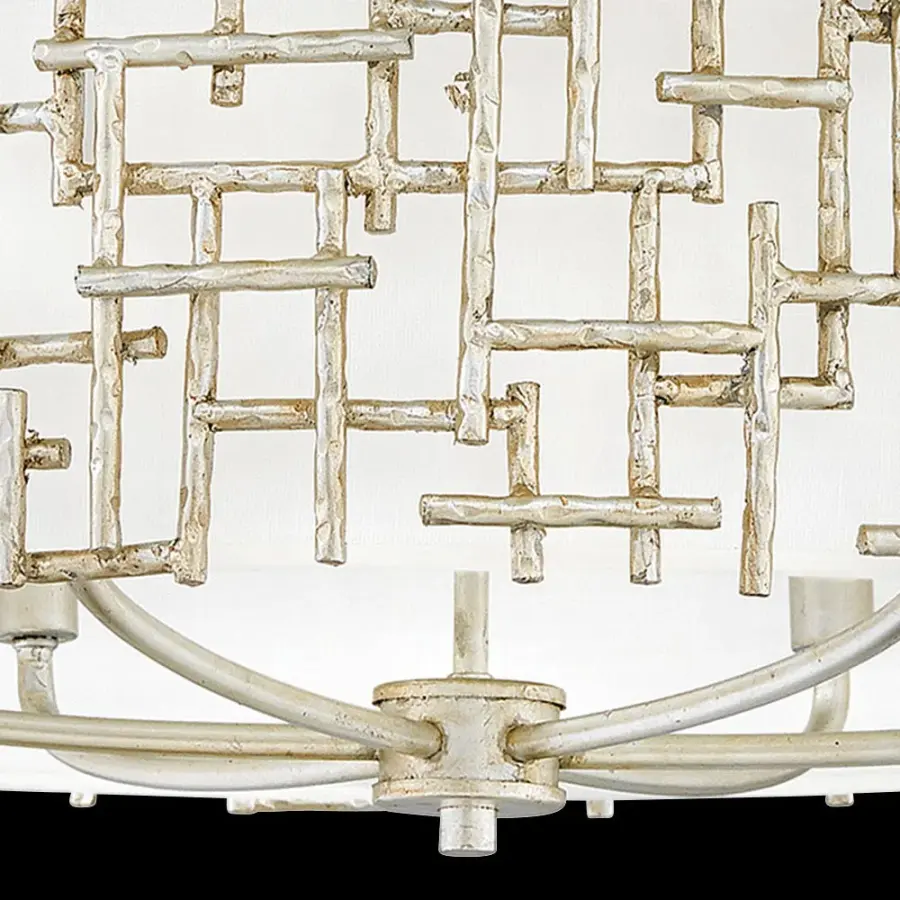 Farrah Medium Drum Chandelier in Silver Leaf - Image 3