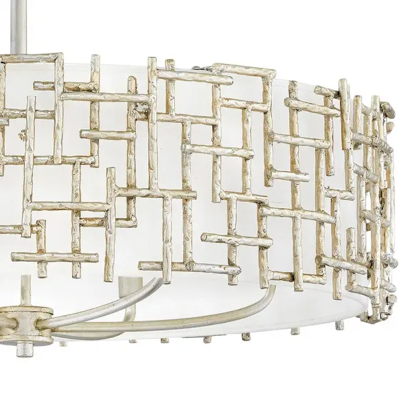 Farrah Medium Drum Chandelier in Silver Leaf - Image 5
