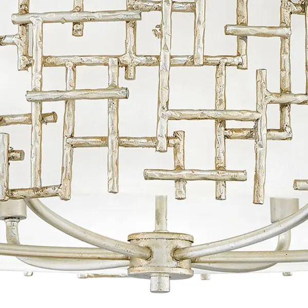 Farrah Medium Drum Chandelier in Silver Leaf - Image 6