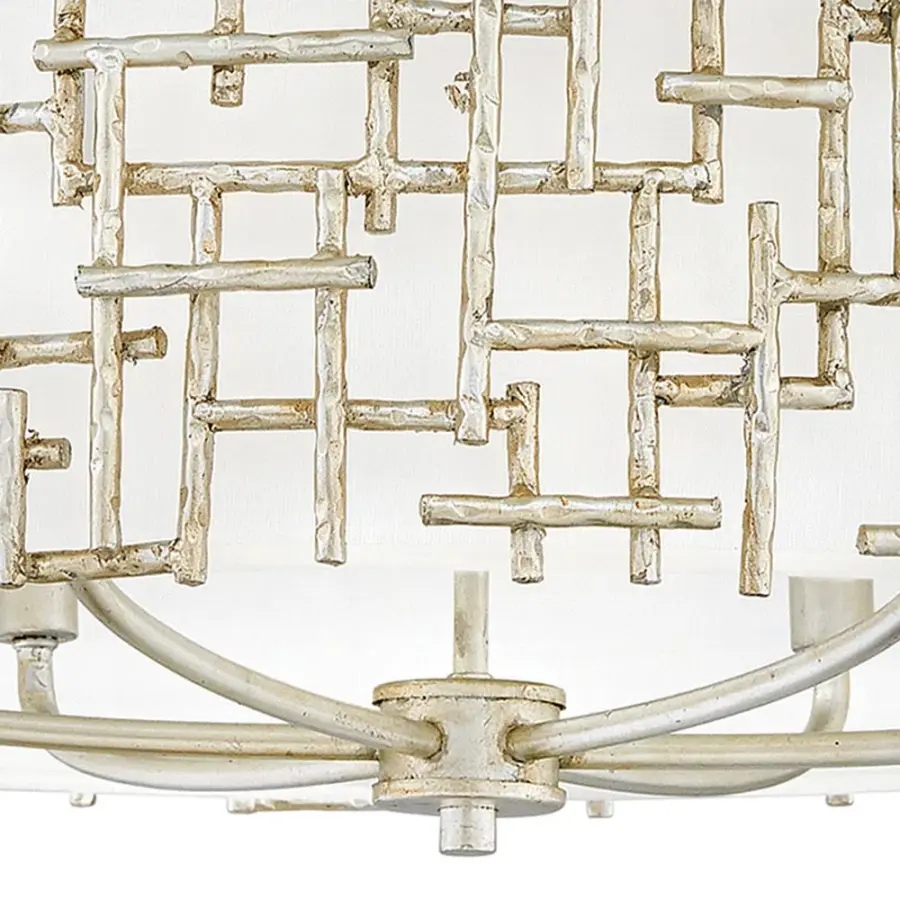 Farrah Medium Drum Chandelier in Silver Leaf - Image 6