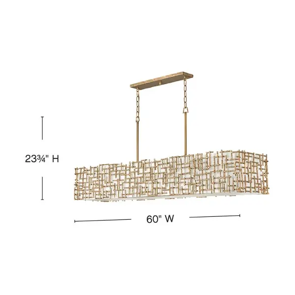 Farrah Large Ten Light Linear Chandelier - Image 2
