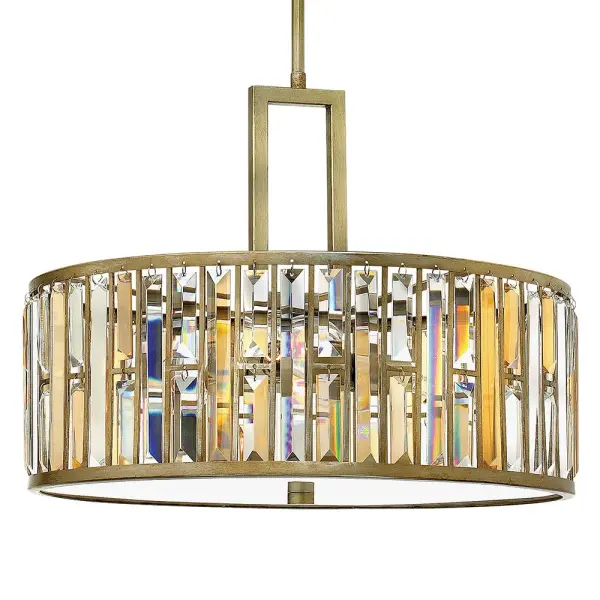 Gemma Small Drum Chandelier in Silver Leaf - Image 3