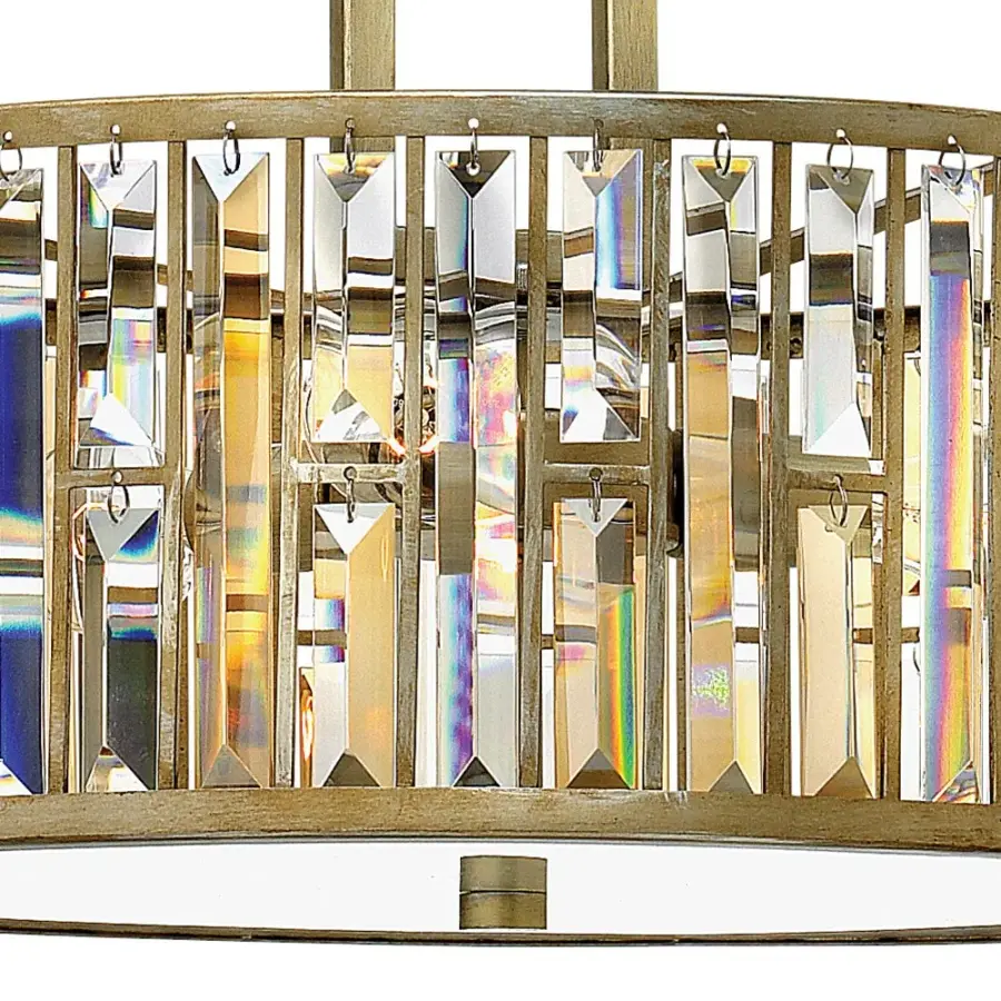 Gemma Small Drum Chandelier in Silver Leaf - Image 4