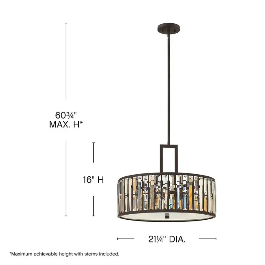 Gemma Small Drum Chandelier in Vintage Bronze - Image 2