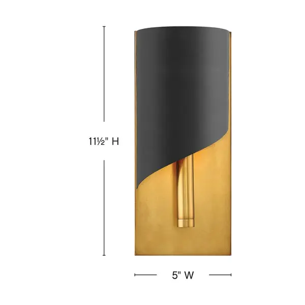 GIGI Medium Single Light Sconce in Heritage Brass - Image 2