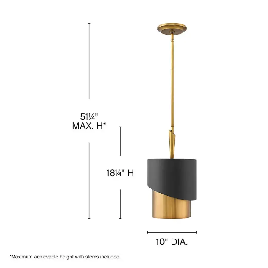 GIGI Small Pendant in Heritage Brass with Black Accents - Image 2