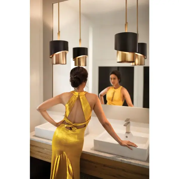 GIGI Small Pendant in Heritage Brass with Black Accents - Image 7