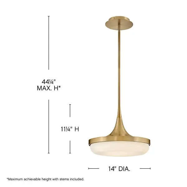 The Elsa pendant combines striking tapered form with ribbed glass detail and warm lacquered brass finish. Its convertible design and floating canopy offer installation flexibility, making it perfect for transitional to modern interiors. - alternate view